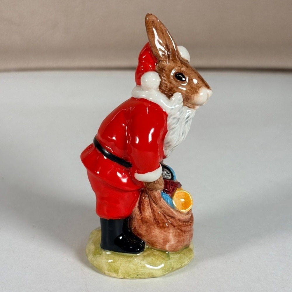 Royal Doulton Santa Bunnykins Happy Christmas Figurine Anthropomorphic 1981 4in - Picture 4 of 9